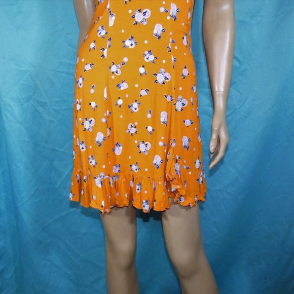 Cute Free People ruffle trim tangerine min dress XS - Picture 4 of 6